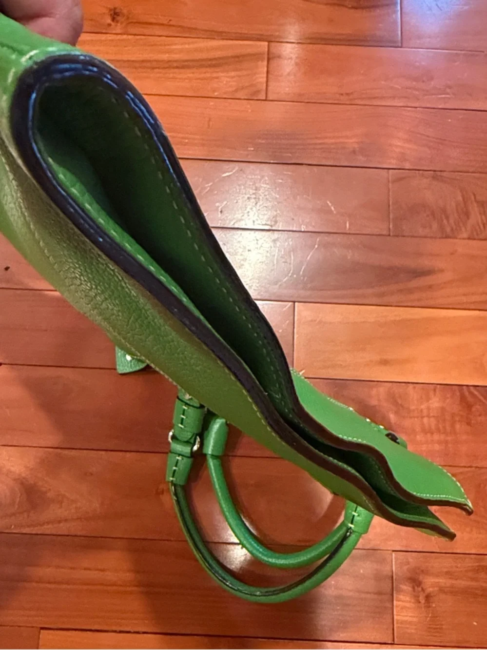 Kate Spade Vintage Pebbled Leather Tote / Shoulder Bag - Kelly Green